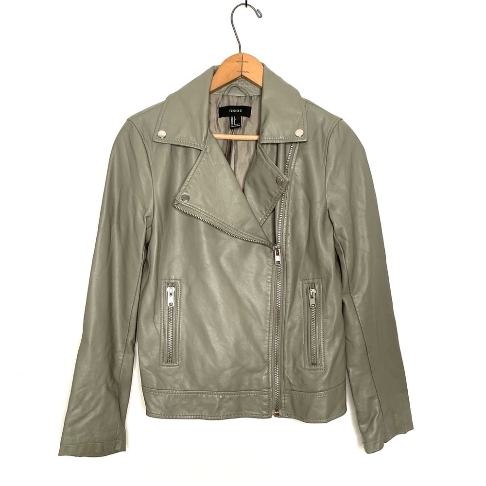 Forever 21 | Gray Faux Leather Moto Jacket
